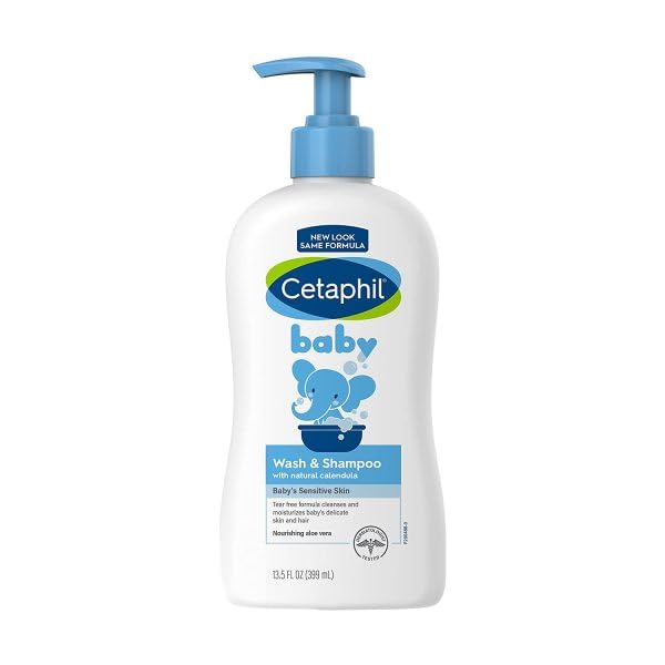 Cetaphil Baby Wash & Shampoo ,Tear Free, Paraben, Colorant and Mineral Oil Free, 13.5 Fl. Oz (Packaging May Vary)