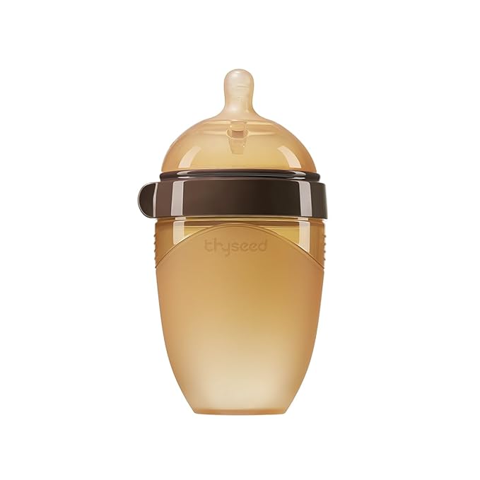 Thyseed Silicone Natural Breast-Like Bottle with Nipple(0-3 Months),8oz,1pack