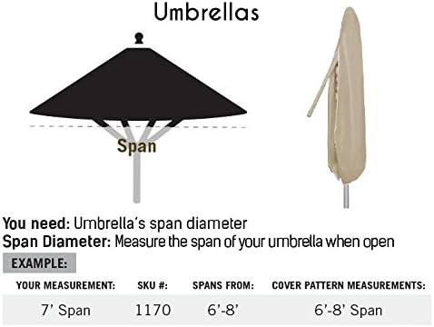 Protective Covers Weatherproof Umbrella Cover, 6 x 8 Feet, Tan - 1170-TN
