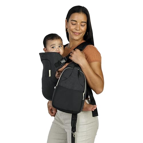 Infantino Flip 4-in-1 Convertible Baby Carrier, Adjustable, Ergonomic Babywearing, Registry Essential, Baby Carrier for Newborn to Toddler, Gray