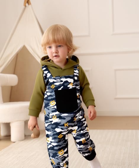 NZRVAWS Baby Boy Clothes Newborn Outfits Infant Romper Fall Winter Hoodie Pocket Pants Overalls Set NB-18M