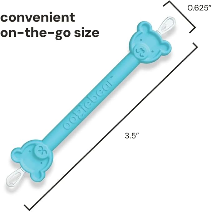 oogiebear: Baby Nose Cleaner & Ear Wax Removal Tool - Safe Booger & Earwax Removal for Newborns, Infants, Toddlers - Dual-Ended - Essential Baby Stuff, Diaper Bag Must-Have, 2 Pack Blue with CASE