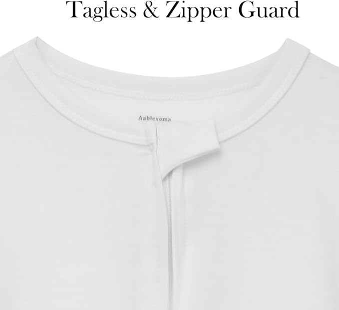 Aablexema Baby Footie Pajamas Zipper - Rayon from Bamboo Infant Footed Pjs with Mittens Sleepwear Jammies