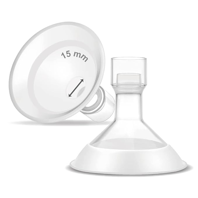 Maymom MyFit Comfy Series 15 mm Two-Piece Design Breastshield Compatible with Medela Breast Pump Parts; Replace Medela Shields; Fit MaxFlow Flex Connector; 2pc