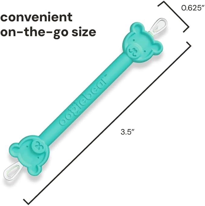 oogiebear: Baby Nose Cleaner & Ear Wax Removal Tool - Safe Booger & Earwax Removal for Newborns, Infants, Toddlers - Dual-Ended - Essential Baby Stuff, Diaper Bag Must-Have, Orange & Seafoam with case