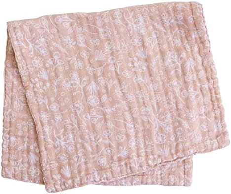 Mebie Baby Burp Cloths, Floral Print 3-Pack, Muslin Burp Cloth Set for Spit Up, Drool, and More, Boho Burp Cloths for Baby Boy and Girl, Baby Must Haves for Registry Lists and Gifts for Newborns