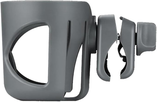 New Cup Holder Compatible with UPPAbaby Cup Holder (for Vista, Cruz and Minu). A Solid Super Secure Fit. 360 Degrees Rotatable. Anti-Shake Spill Resistant. (Gray)