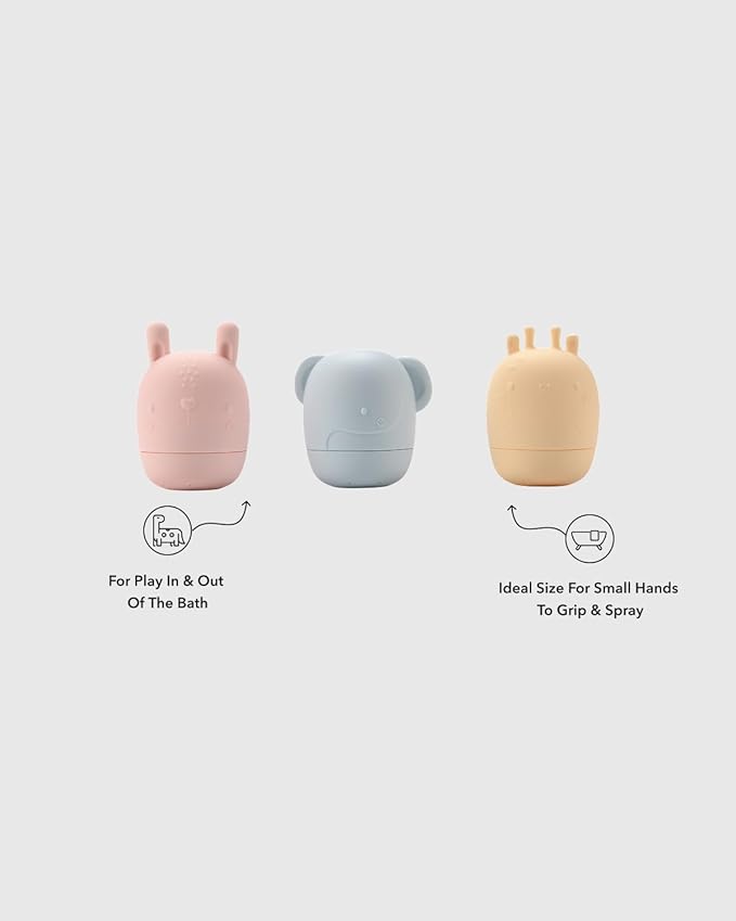 Loulou Lollipop Silicone Squirt and Play Easy Clean Bath Toys - Pastel