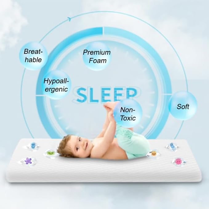 Lisara Mini Crib Mattress, 38" x 24" x 3" Dual Sided Gel Memory Foam Mattress with Waterproof, Removable and Breathable Ice Silk Cover