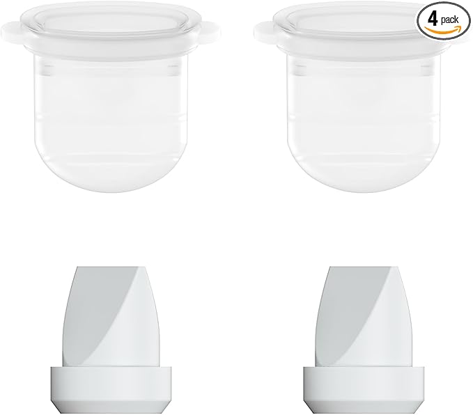 2pcs Duckbill Valves and 2pcs Diaphragm Compatible with Momcozy Mobile Style M6, Replace for M6 Breast Pump Replacement Accessories, Fit for Momcozy Pump Part, Not Original Parts, 4 Pack, Gray