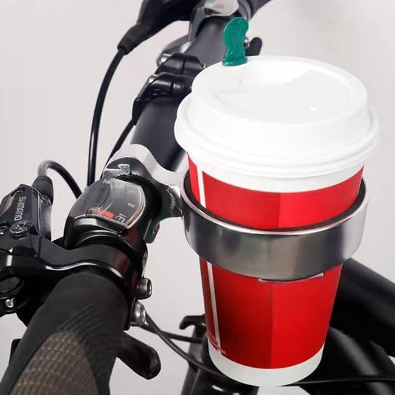 Premium Aluminium Bike Handlebar Cup Holder - Secure, Stylish, and Versatile, Baby Strollers Available (C Cup Holder-Silver)