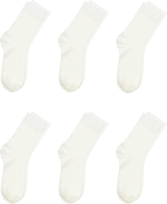 Kids Thin Rayon Bamboo School Crew Socks Uniform Dress Boys/Girls Soft Youth Socks 6 Pairs