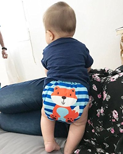 ALVABABY 6 Pack Cloth Diaper with 12 Inserts One Size Adjustable Washable Reusable Diaper Cover for Baby Girls and Boys