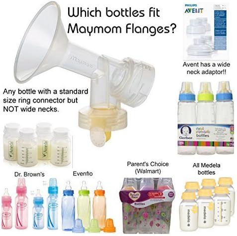 Maymom Brand 15 mm 2xOne-Piece Extra Small Breastshield w/Valve and Membrane Compatible with Medela Breast Pumps; Non-Detachable Clear