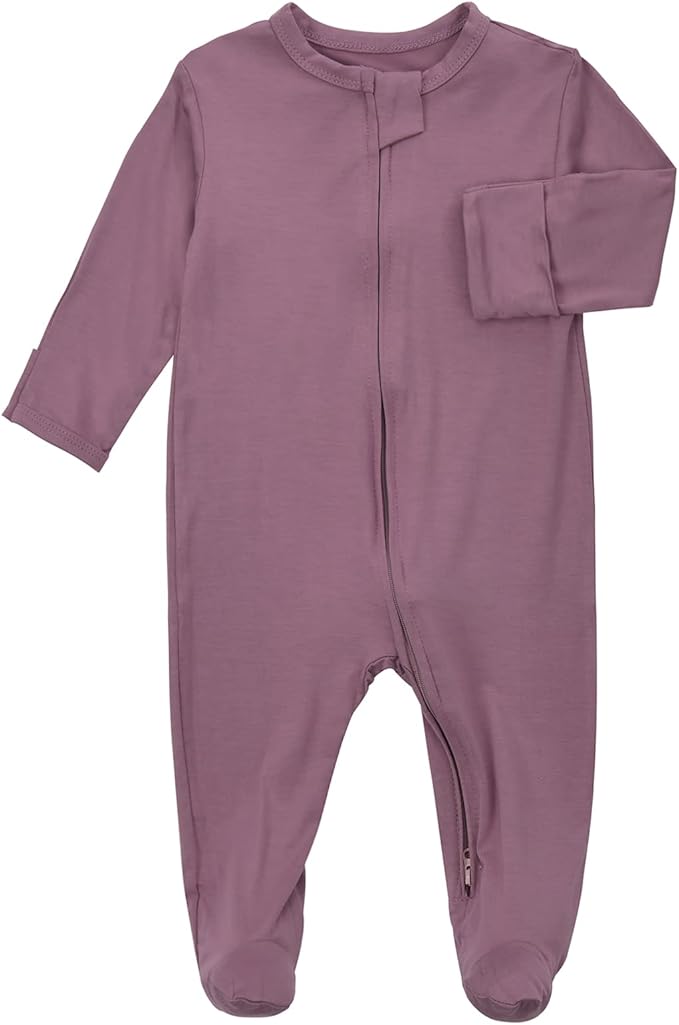 Aablexema Baby Footie Pajamas Zipper - Rayon from Bamboo Infant Footed Pjs with Mittens Sleepwear Jammies
