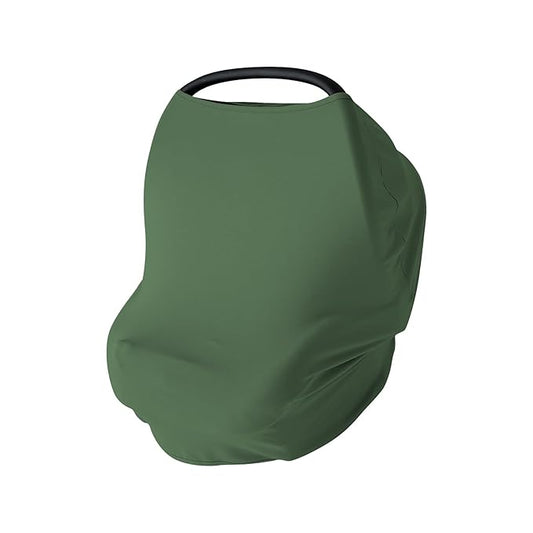 Baby Car Seat Cover, Supersoft Bamboo Viscose Carseat Cover for Infant Boys & Girls, Breathable Multi-Use Breastfeeding Covers, Canopy for Carrier, Stroller, Shopping Cart & High Chair