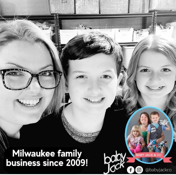 Baby Jack & Co 8x8” Learning Lovey Missouri State Tag Stroller Toy for Babies - Crinkle Toys for Developing Five Senses - Learn About Capitals - Travel with Baby Jack - BPA Free Clip