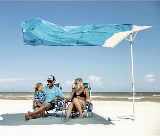 Solbello® Shade - The ultimate Wind-Driven® beach umbrella. Effortless to set up, lightweight, won't blow down the beach, UPF 50+ sun protection