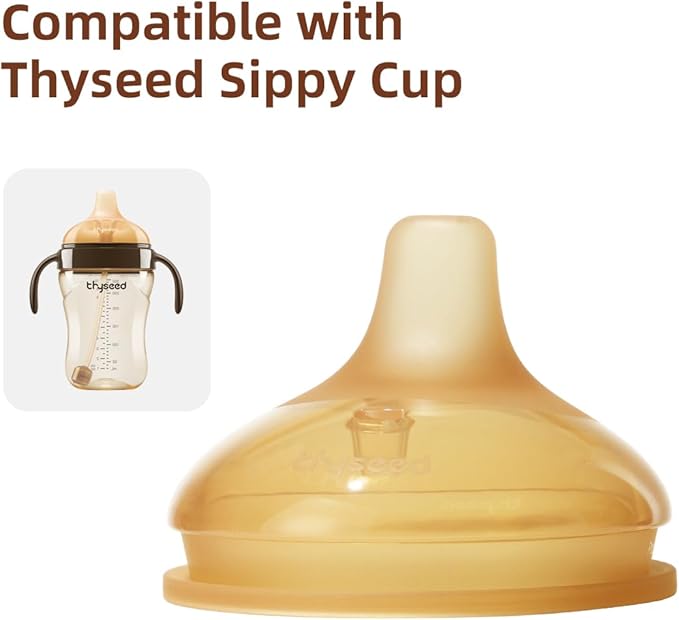 Thyseed Infant Spill Proof Weighted Straw Sippy Cups with Handles and Lids Breastfed Baby First Soft Spout Top Training Water Cup Toddler Boy Girl No Leak Transitioning Bedtime Milk Bottles 6 Months+