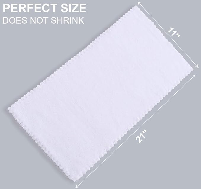 8 Pack Large Burp Cloths for Baby - 20" by 10" Ultra Absorbent Burping Cloth, Baby Washcloths, Newborn Towel - Milk Spit Up Rags - Burpy for Unisex, Boy, Girl - Burp Cloths Set(White)