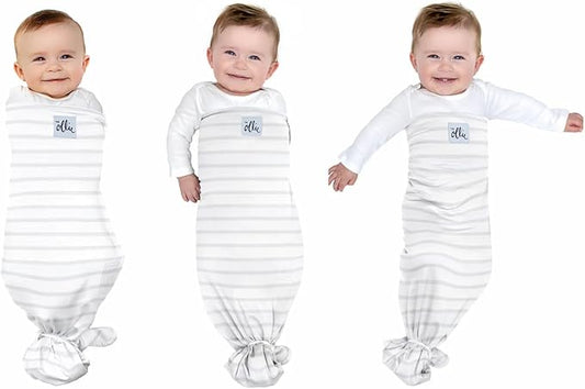 The Ollie Swaddle – Adjustable Baby Swaddle for Newborns | Pediatrician-Approved for Safe Sleep | Easy Closure | Arms-Out | Lightweight, Machine-Washable | Easy Diaper Access