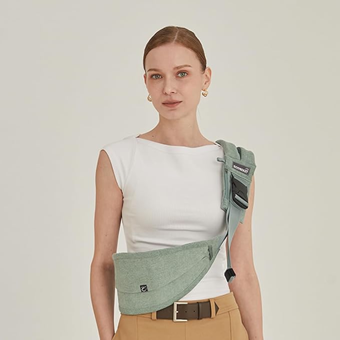 GOOSEKET 365 Toddler Carrier, 100% Cotton, Lightweight, Easy-to-USE, Portable, Suitable from 6-48 Months, Supports UP to 44LBS (Mint)