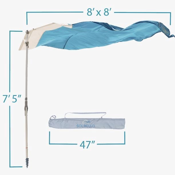 Solbello® Shade - The ultimate Wind-Driven® beach umbrella. Effortless to set up, lightweight, won't blow down the beach, UPF 50+ sun protection