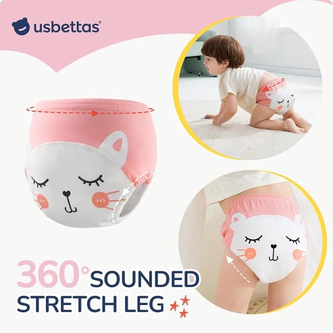 Toddler Potty Training Underwear for Kids, Cotton Reusable Waterproof Potty Training Pants Size 2t,3t,4t,5t,6t