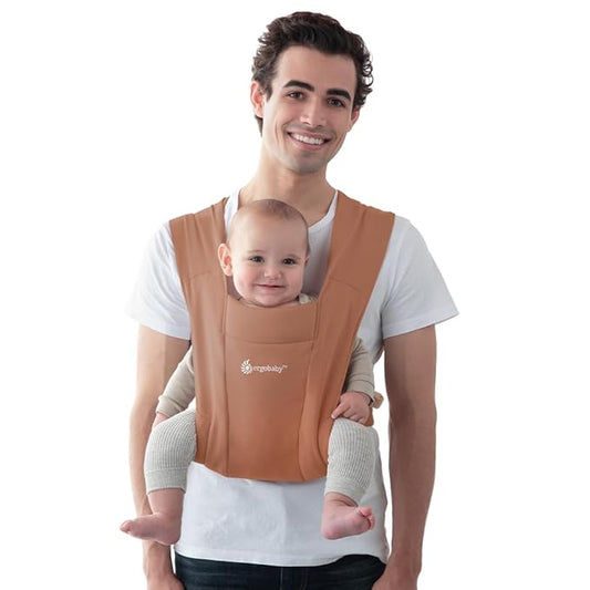 Ergobaby Embrace Baby Carrier Newborn to Toddler - Breathable Baby Carriers for Summer - Cozy Essentials (7-25 Pounds), Ponte Knit, Canyon Clay