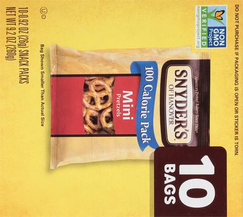 Snyder's of Hanover, 100 Calorie Mini Pretzels, Individual Packs, 10 Ct (pack of 2)