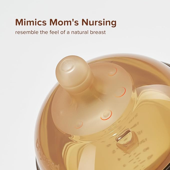 Thyseed Silicone Natural Breast-Like Bottle with Nipple(0-3 Months),8oz,1pack