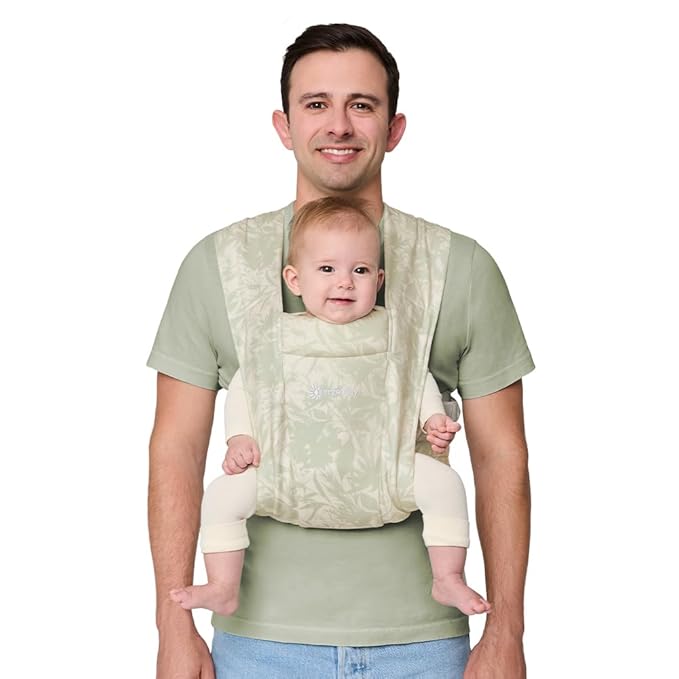Ergobaby Embrace Baby Carrier Newborn to Toddler - Breathable Baby Carriers for Summer - Cozy Essentials (7-25 Pounds), Ponte Knit, Sage Meadows