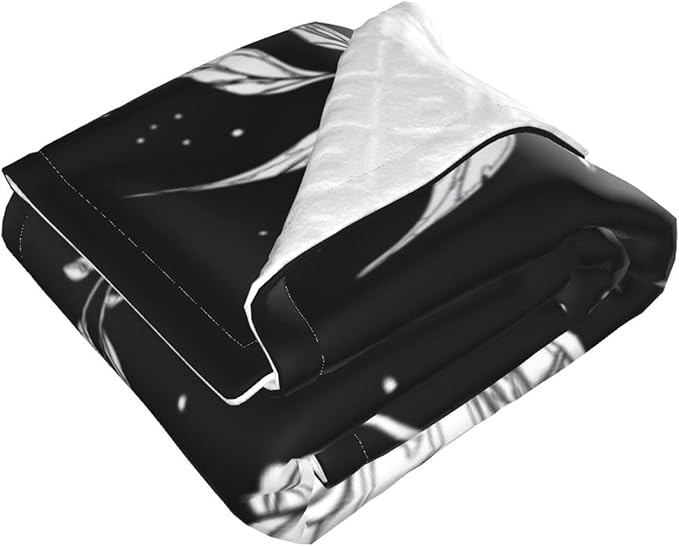Baby Blanket Black White Butterfly Moon Tarot for Boy Girl Newborn 30x40 Inch Toddler Infant Nursery Throw Blankets Double Layer Comfy Soft Plush Stroller Crib Quilt