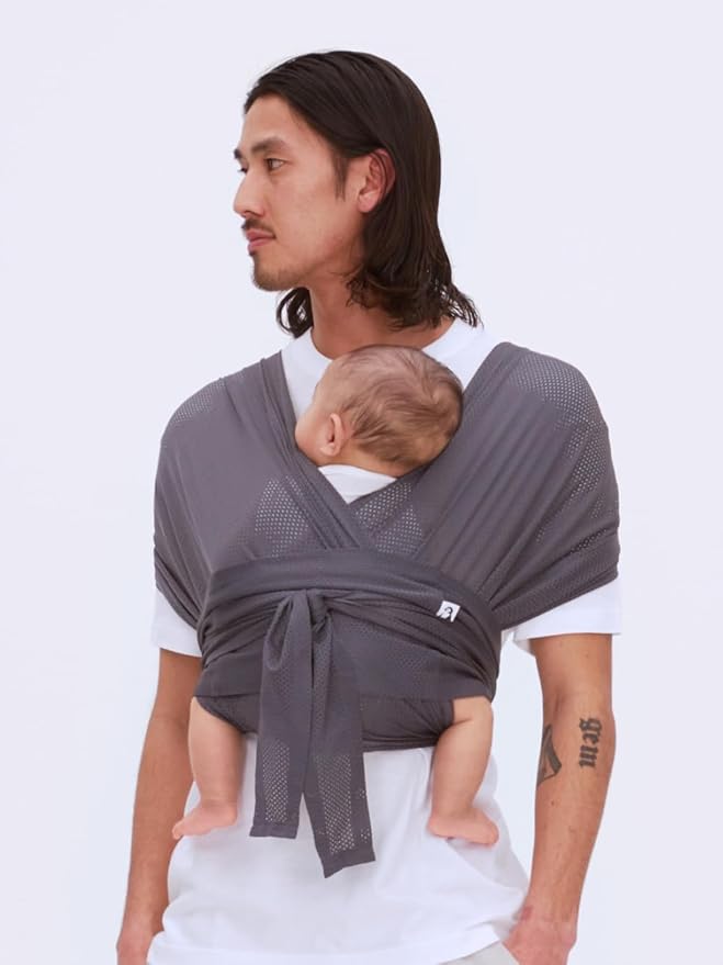 Konny Baby Carrier Flex AirMesh with Head Support- Adjustable, Easy to Wear Baby Wrap Sling, Perfect for Newborn Babies Essentials up to 44 lbs (XS-XL) -Wood Rose