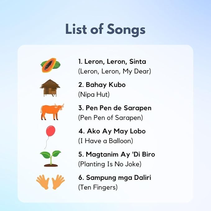 I Love to Sing in Tagalog: Nursery Rhymes, Press and Play Interactive Song Book, Tagalog for Toddlers, Tagalog Baby, Books for Children, Tagalog Kid Books