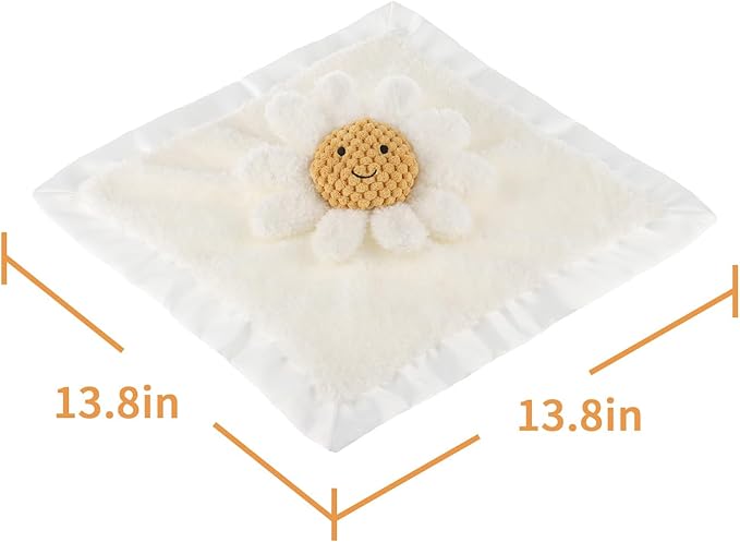 Apricot Lamb Daisy Soft Loveys for Babies, Security Blanket for Baby Boy and Girl for Infant and Toddlers