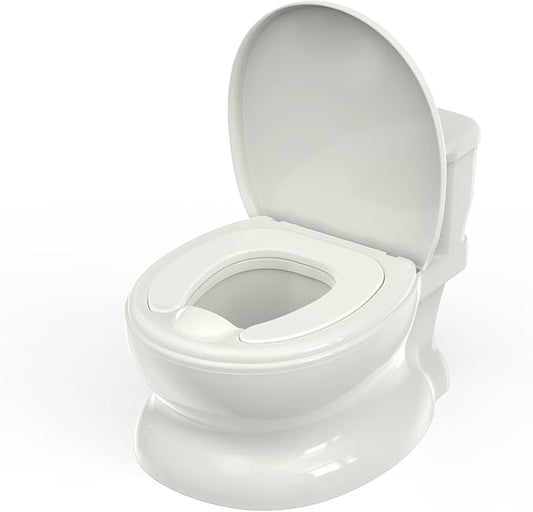 Realistic Potty Training Toilet - Flushing Sounds, Wipes Storage, Disposable Liners, Easy to Clean for Toddler Boys and Girls, White