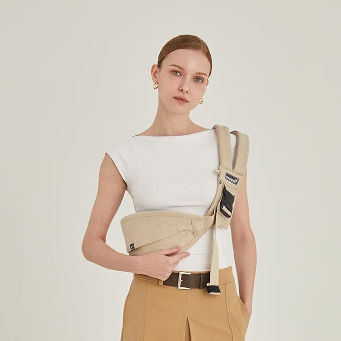 GOOSEKET 365 Toddler Carrier, 100% Cotton, Lightweight, Easy-to-USE, Portable, Suitable from 6-48 Months, Supports UP to 44LBS (Beige)