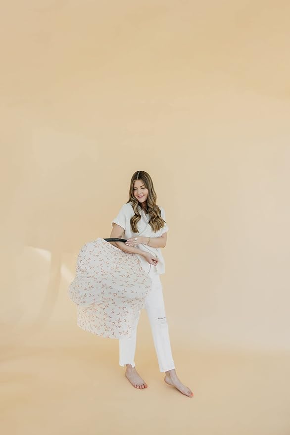Copper Pearl Multi-Use Cover: Car Seat Covers, Nursing Cover, and Stroller Cover for Sun - Stretchy Fabric, All-Season Use, Stylish Designs, Easy Access for Moms - Rue