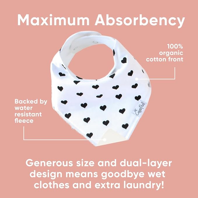 Copper Pearl 4 Pack Soft Cotton Baby Bibs for Drooling and Teething, Absorbent Drool Bibs for Baby Girl, Adjustable to Fit Newborns to Toddlers, Tons of Styles (Blush Set)
