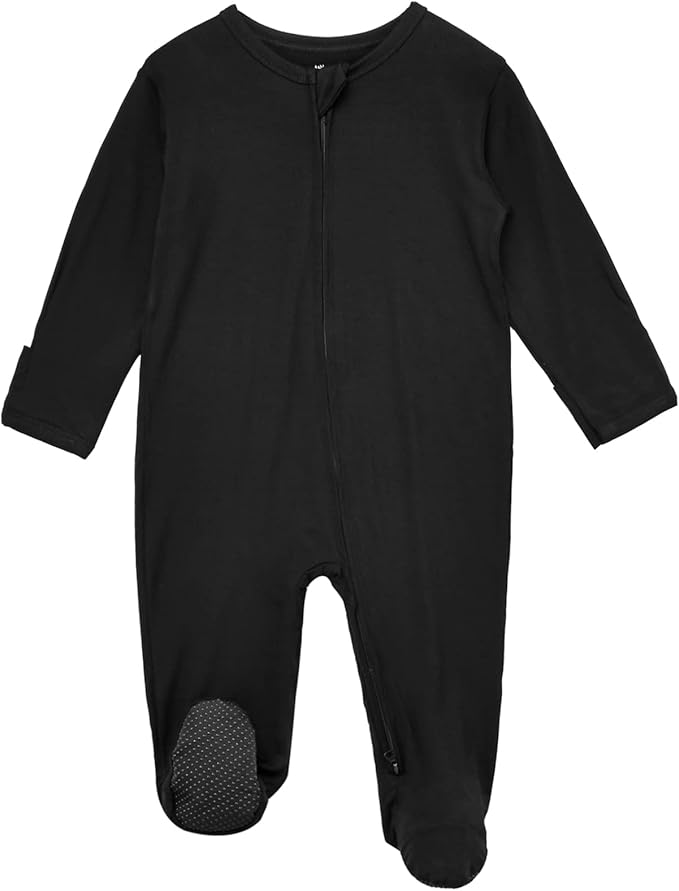 Aablexema Baby Footie Pajamas Zipper - Rayon from Bamboo Infant Footed Pjs with Mittens Sleepwear Jammies