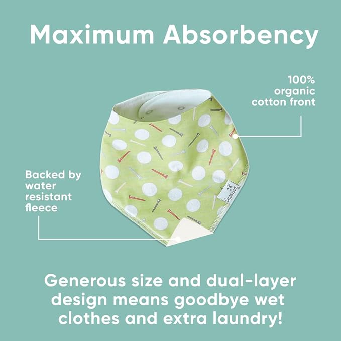 Copper Pearl 4 Pack Soft Cotton Baby Bibs for Drooling and Teething, Absorbent Drool Bibs for Baby Girl and Boy, Adjustable to Fit Newborns to Toddlers, Tons of Styles (Bogey)