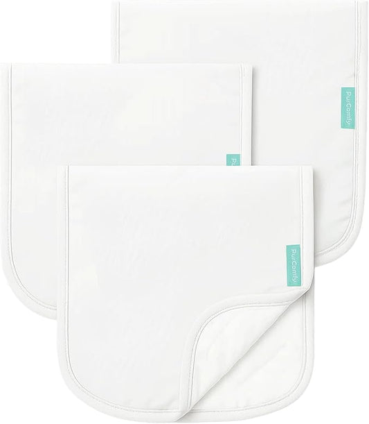 Supersoft Burp Cloths, Premium Bamboo Viscose Baby Burp Cloths, Absorbent & Skin-Friendly, Large 21” x 10”, Unisex Baby Essentials for Feeding, Spit-Up, 3-Pack