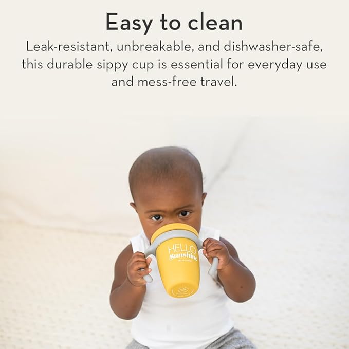 Bella Tunno Sippy Cup, Silicone Training Cup with Transition Handles for Infants, Toddlers & Kids, Babies 6-12 Months & Toddlers 1-3 Years, Boys & Girls, Tall Drink of Water, 8 oz