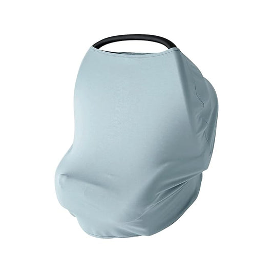 Baby Car Seat Cover, Supersoft Bamboo Viscose Carseat Cover for Infant Boys & Girls, Breathable Multi-Use Breastfeeding Covers, Canopy for Carrier, Stroller, Shopping Cart & High Chair
