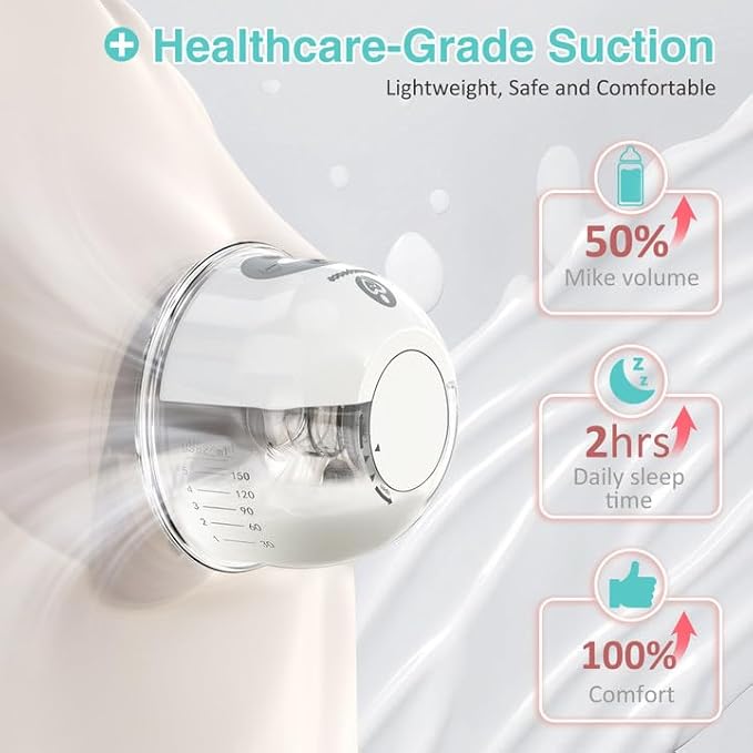 Breast Pump Hands Free with APP for Busy Moms, Momspeace Upgraded Portable Electric Breast Pumps, Discreet Pumping Anywhere, Anti-Backflow, Safe, Double Breast Pumps for Breastfeeding, 24mm, 2 Pack