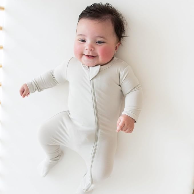 KYTE BABY Unisex Zipper Closure Footies, Rayon Made From Bamboo, 0-24 Months