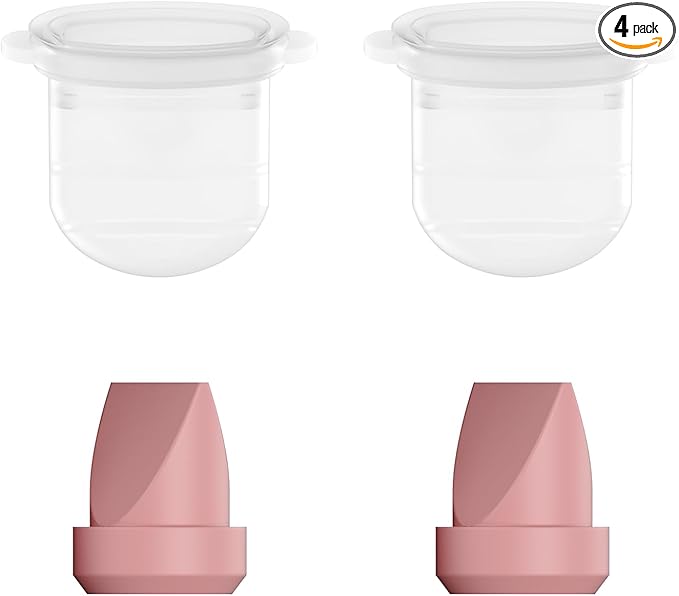 2pcs Duckbill Valves and 2pcs Diaphragm Compatible with Momcozy Mobile Style M6, Replace for M6 Breast Pump Replacement Accessories, Fit for Momcozy Pump Part, Not Original Parts, 4 Pack, Red