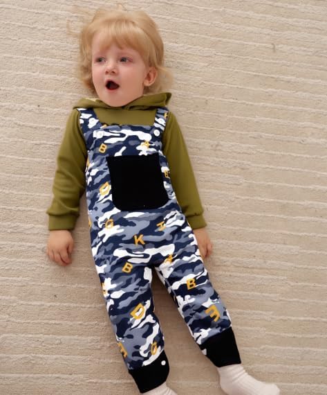 NZRVAWS Baby Boy Clothes Newborn Outfits Infant Romper Fall Winter Hoodie Pocket Pants Overalls Set NB-18M