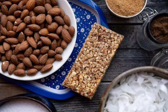 Taos Bakes - Toasted Coconut + Vanilla Bean - Snack Bars - 6g Fiber & Gluten-Free Granola Bars - Healthy Snack for Adults - Filled with Almonds, Coconut Chips, & Chia Seeds - 12 Pack, 1.8oz ea